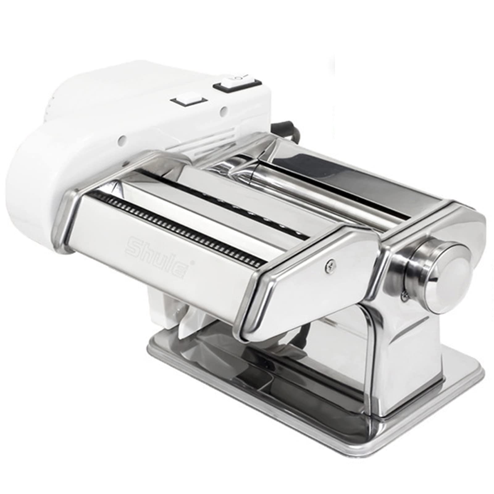 WMQ Electric & Manual Pasta Maker Machine - Stainless Steel Noodle Maker for Spaghetti, Lasagna, Fettuccine (2-4mm Thickness) | Perfect for Home Kitchen, Italian Cooking & Family Pasta Nights
