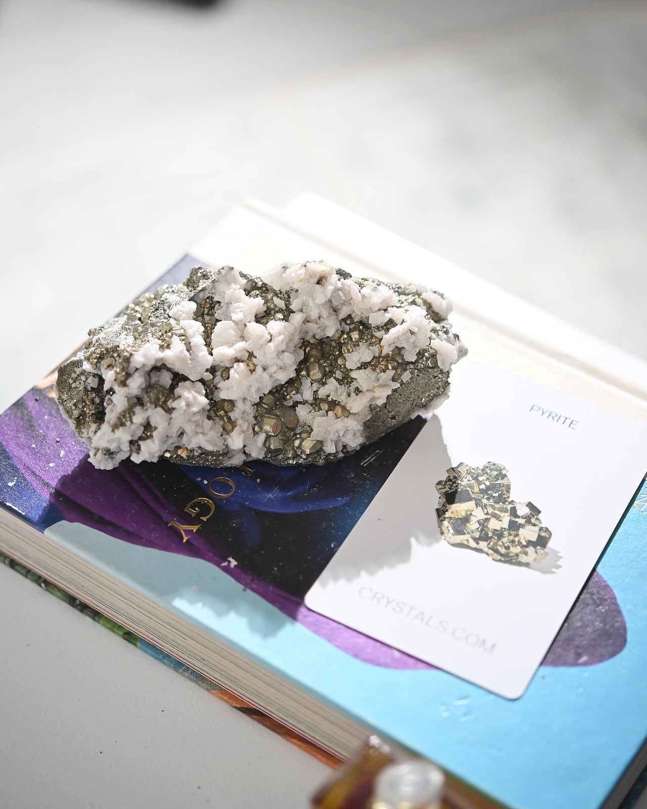 Natural Pyrite and Calcite Crystal Cluster - Raw Mineral Specimen for Home Decor, Meditation & Healing | Feng Shui, Gift Idea, Collection Display