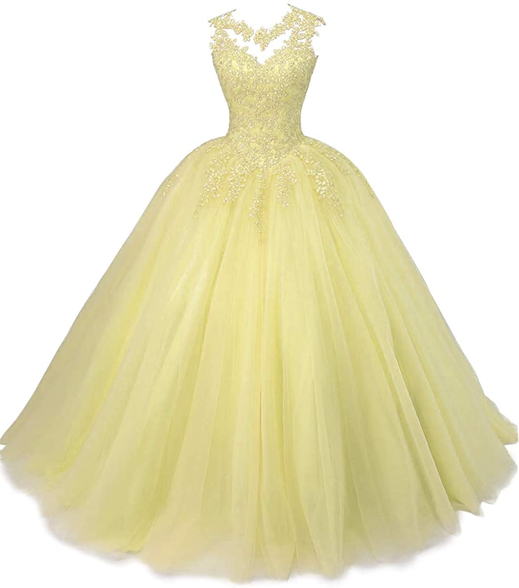 Elegant Beaded Lace Quinceanera Dress for Women - Sweet 16 Appliques Prom Ball Gown - Perfect for Quinceañeras, Proms, and Formal Events