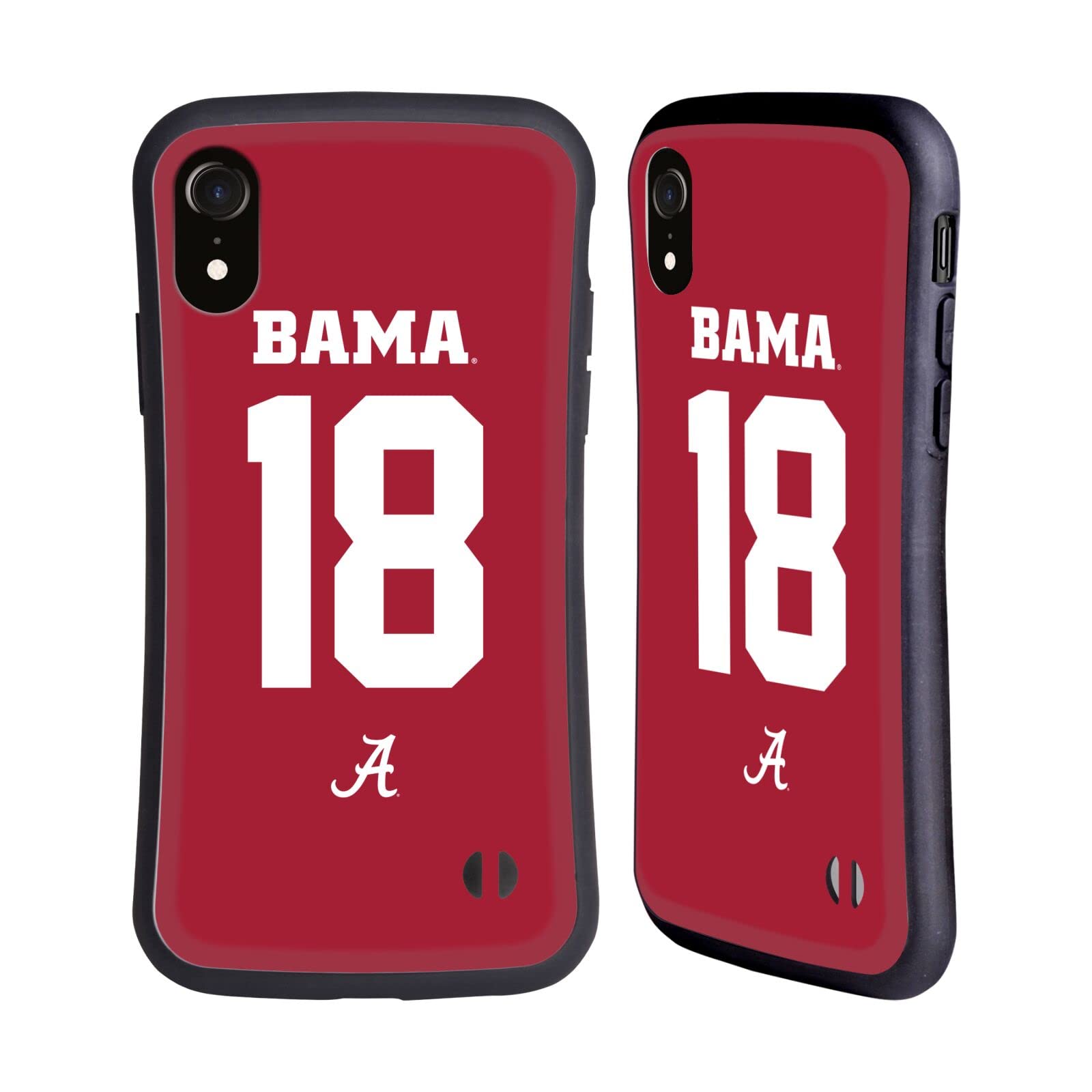 Officially Licensed University of Alabama UA #18 Football Crimson Hybrid Case for Apple iPhone XR - Durable Protection with Team Spirit, Perfect for Game Days & School Pride