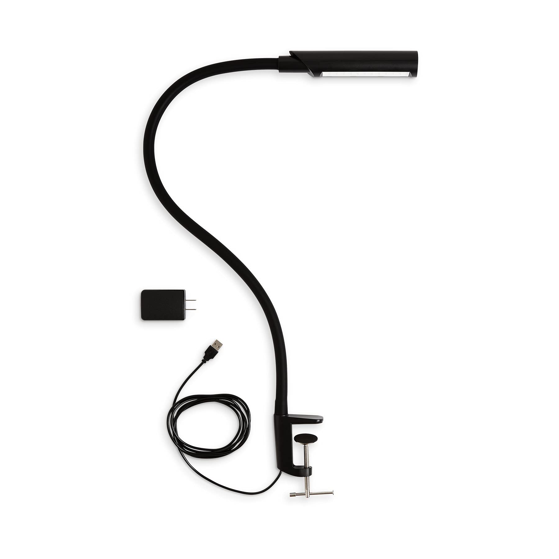 UberLight Flex 3200TL LED Desk Lamp with Clamp - Adjustable Gooseneck Task Light, USB Powered, 9 Brightness Levels, 270° Rotatable Head, 60,000 Hours Lifespan - Perfect for Home Office, Reading, Crafting & Nightstand Use (Black)