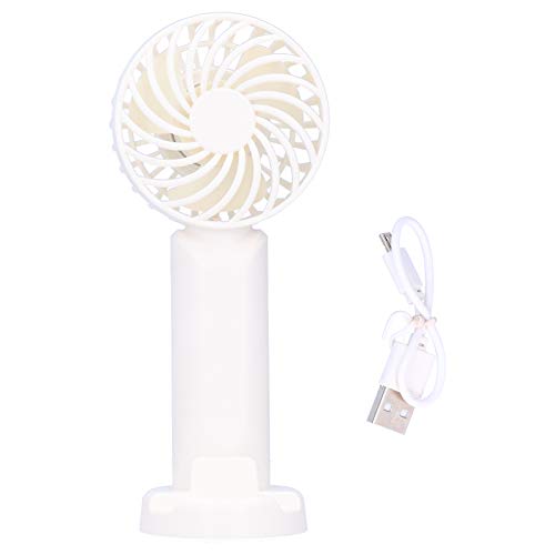 Portable USB Desk Fan with Phone Holder - Mini Personal Fan for Home, Office, Dormitory | Quiet Cooling Fan with Adjustable Angle (White, Leaning Tower of Pisa Design) - Perfect for Work, Study & Travel