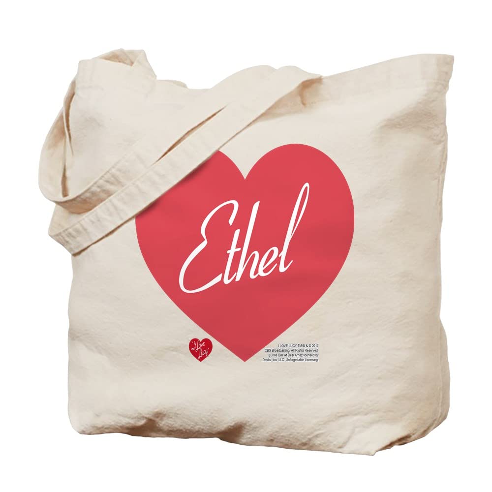 Hearts Ethel Natural Canvas Tote Bag - Reusable Eco-Friendly Shopping Bag for Groceries, Beach & Daily Use
