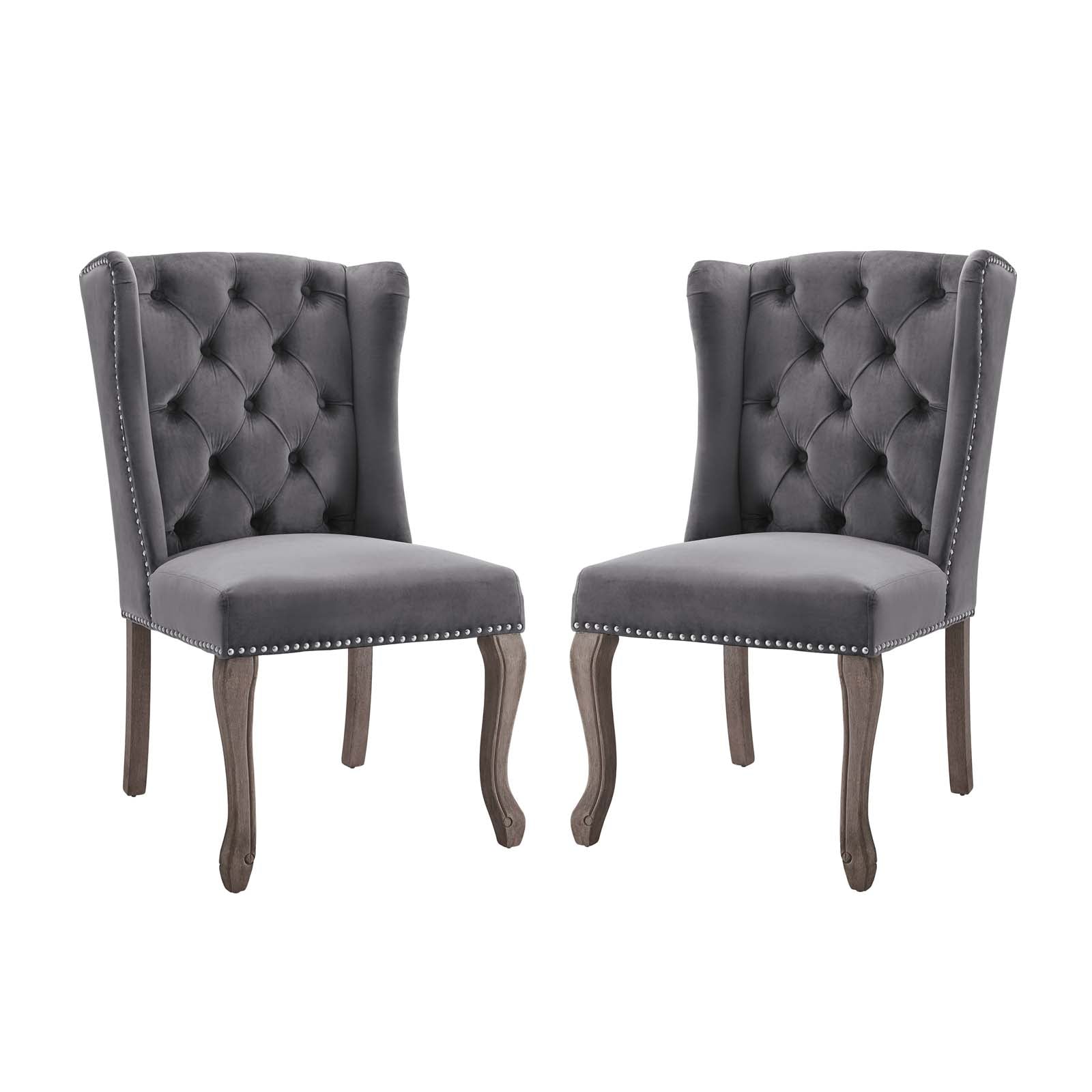 Apprise Side Chairs Set of 2 - Modern Velvet Upholstered Dining Chairs for Kitchen, Dining Room, or Office - Comfortable & Stylish Seating Solution