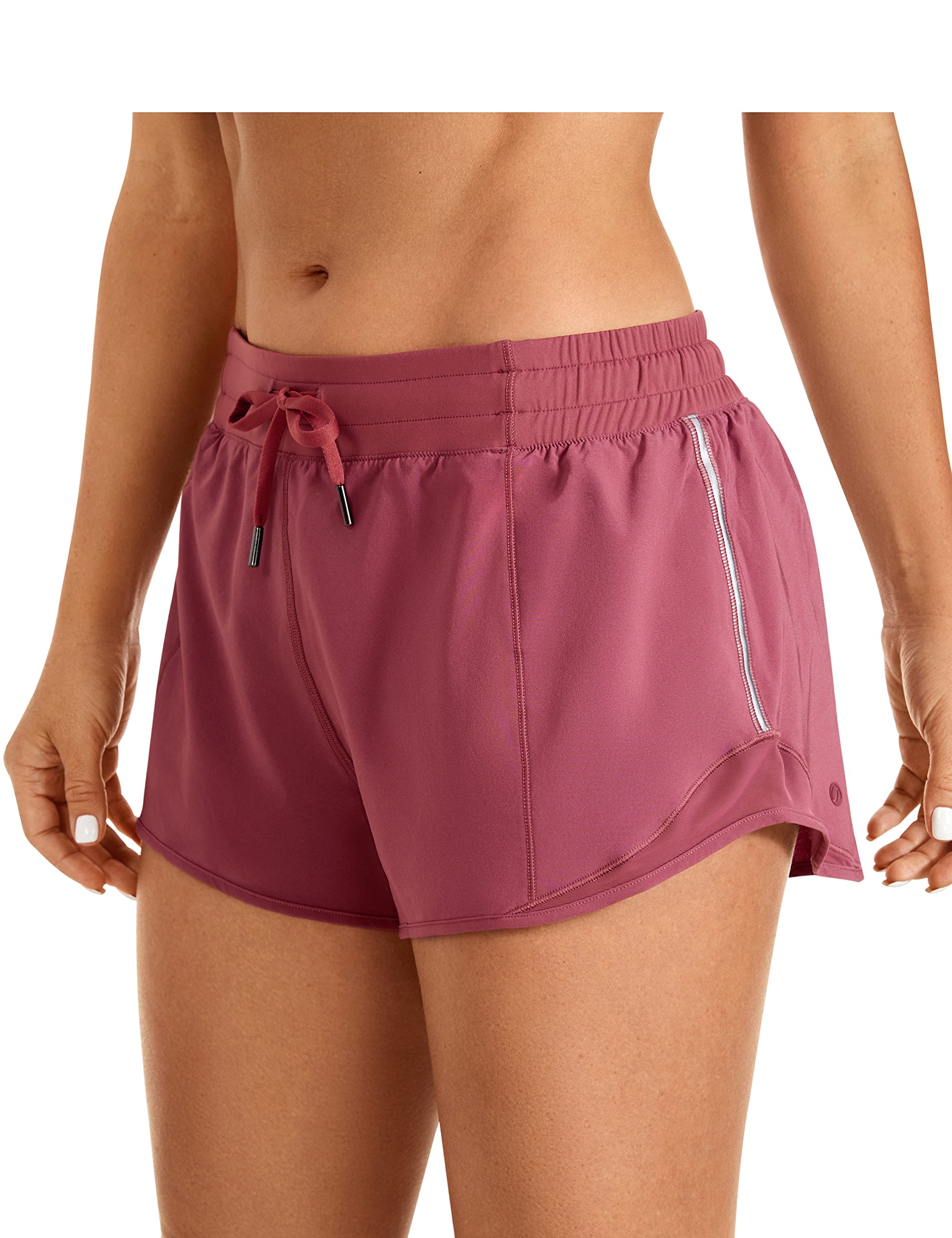 CRZ YOGA Women's High Waist Running Shorts 2.5