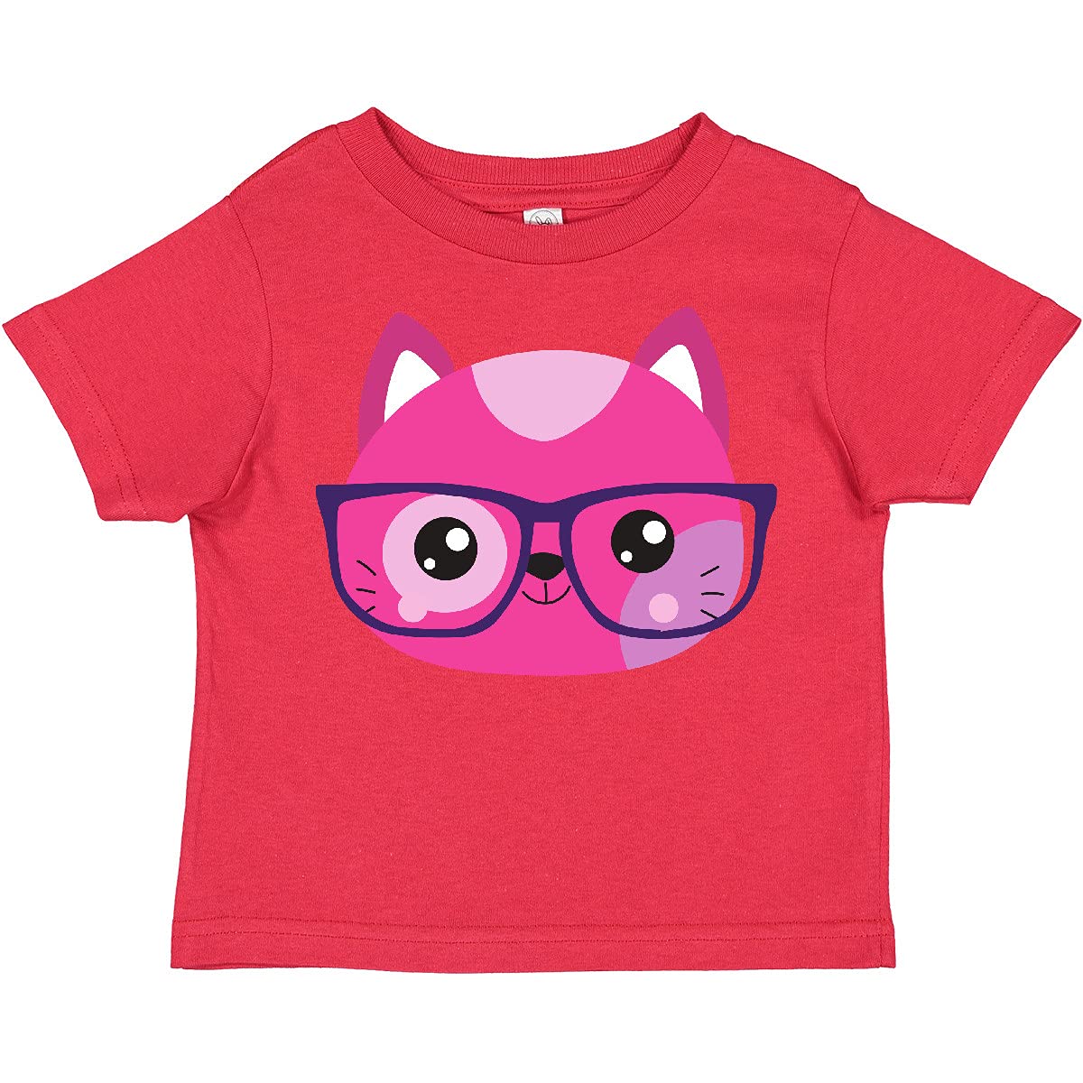 Inktastic Hipster Cat with Glasses - Cute Kitten Toddler T-Shirt for Boys & Girls - Perfect for Playdates, Birthday Gifts & Casual Wear