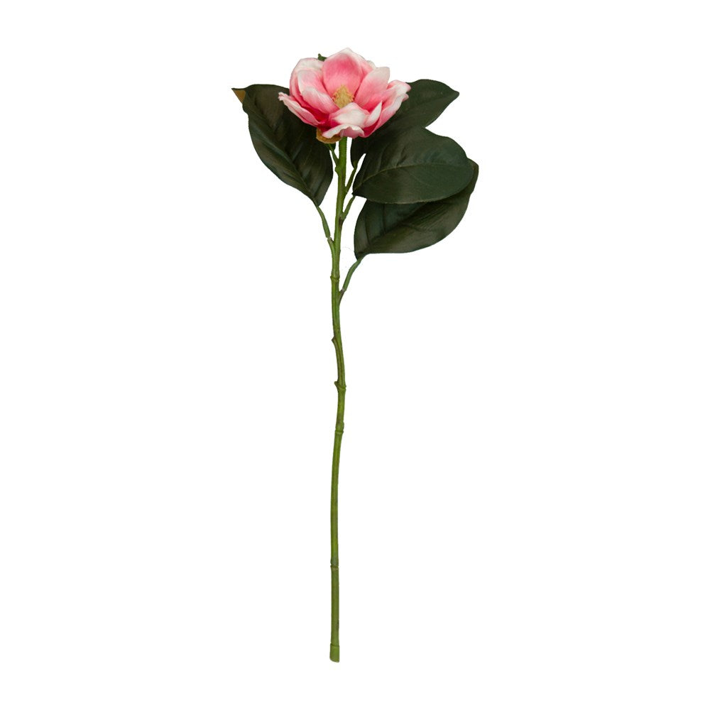 Artificial Magnolia Stem 70cm - Realistic Pink Silk Flower for Home Decor, Wedding Centerpieces, and Floral Arrangements