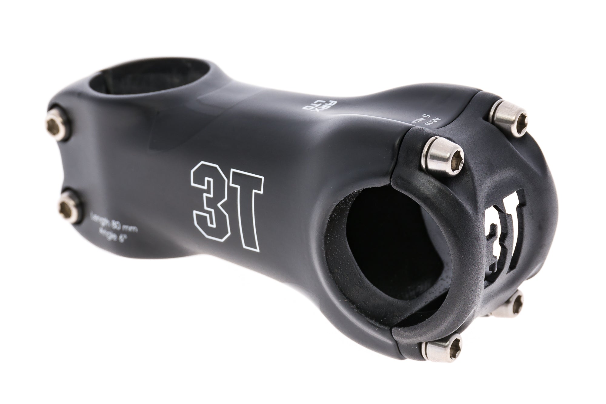 3T ARX LTD Carbon Fiber Bike Stem - 31.8mm Clamp, 80mm Length, 6 Degree Rise - Stealth Black | Lightweight Road & Mountain Bicycle Handlebar Stem for Cycling & Racing