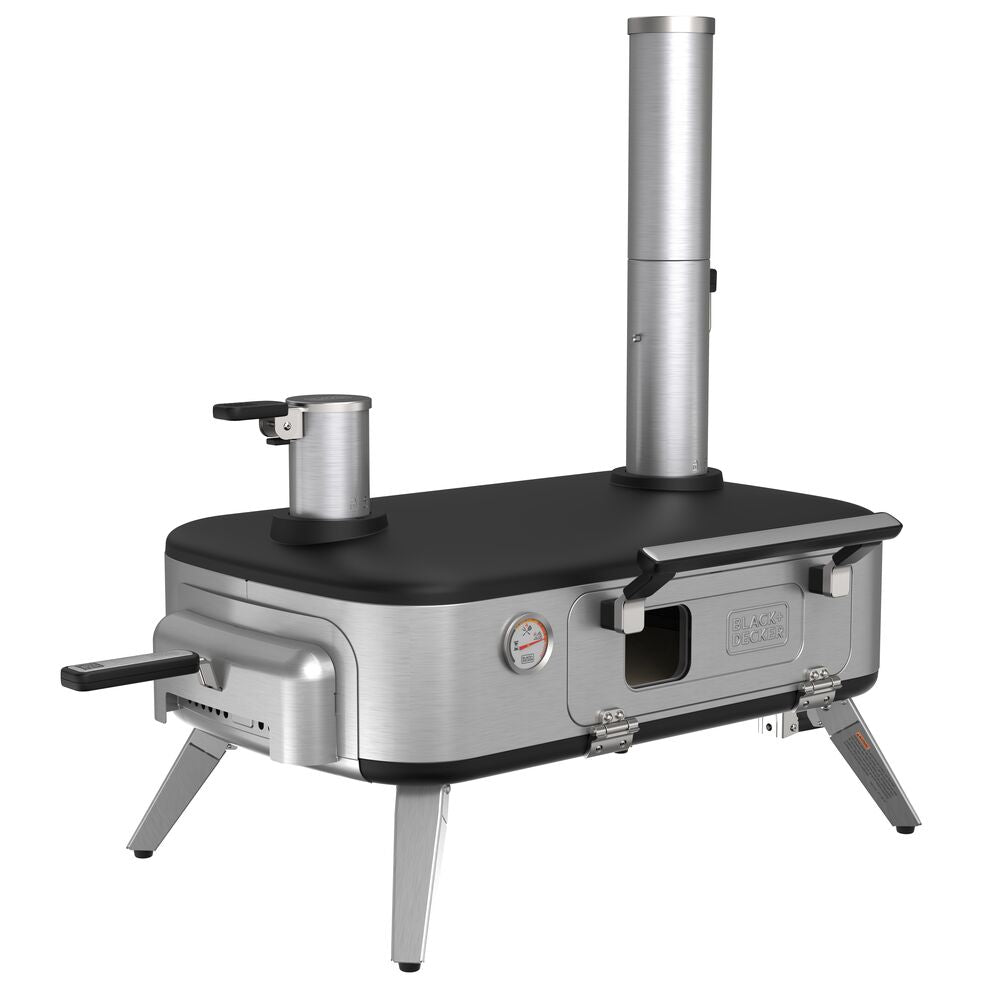 Vera™ Outdoor Pizza Oven - Wood, Charcoal & Pellet Fired with Rotating Handle & Temperature Gauge | Portable with Folding Legs for Easy Storage | Perfect for Backyard, Camping & Outdoor Cooking