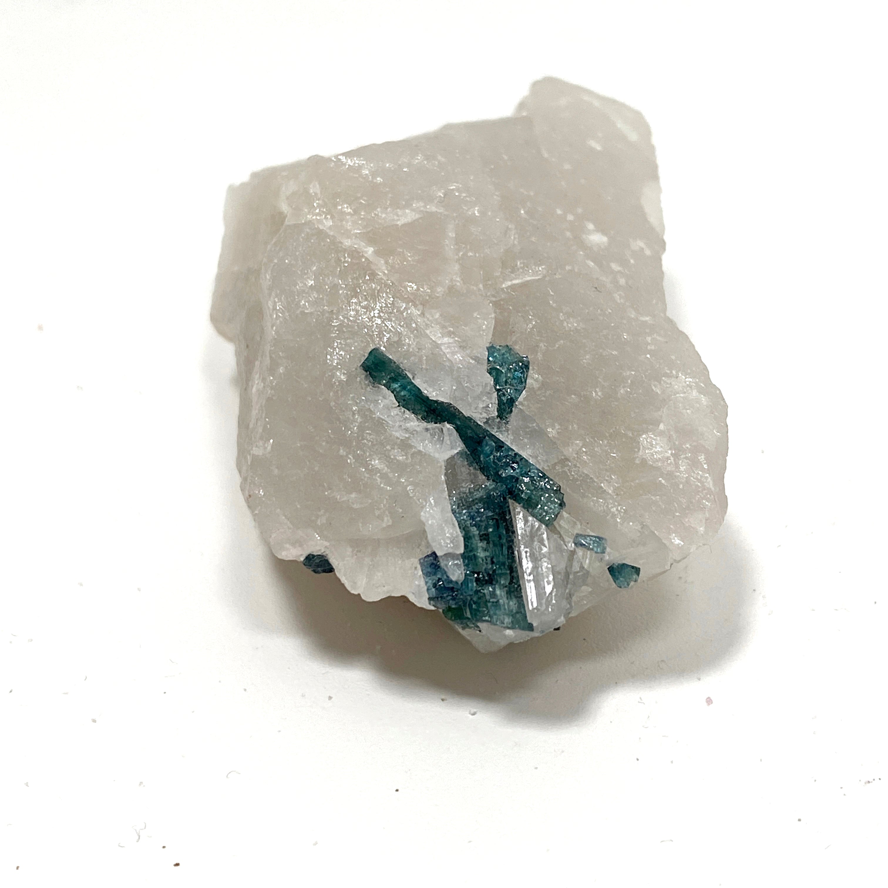 Natural Green Tourmaline on Quartz Crystal - Healing Stone for Meditation & Energy Work - GTQ02 - Perfect for Home Decor, Jewelry Making & Spiritual Practices