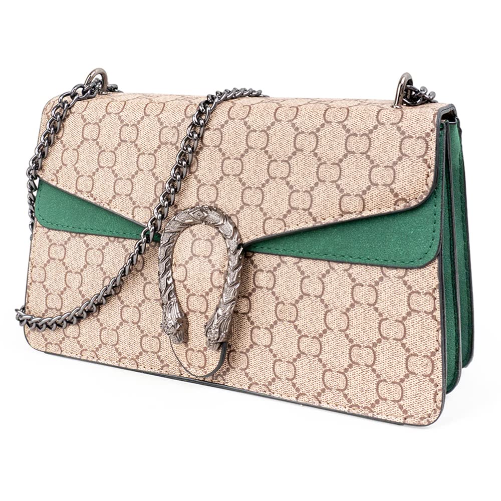 Stylish Women's Snakeskin Print Leather Crossbody Shoulder Bag with Chain Strap - Perfect for Evening Parties, Date Nights & Special Occasions