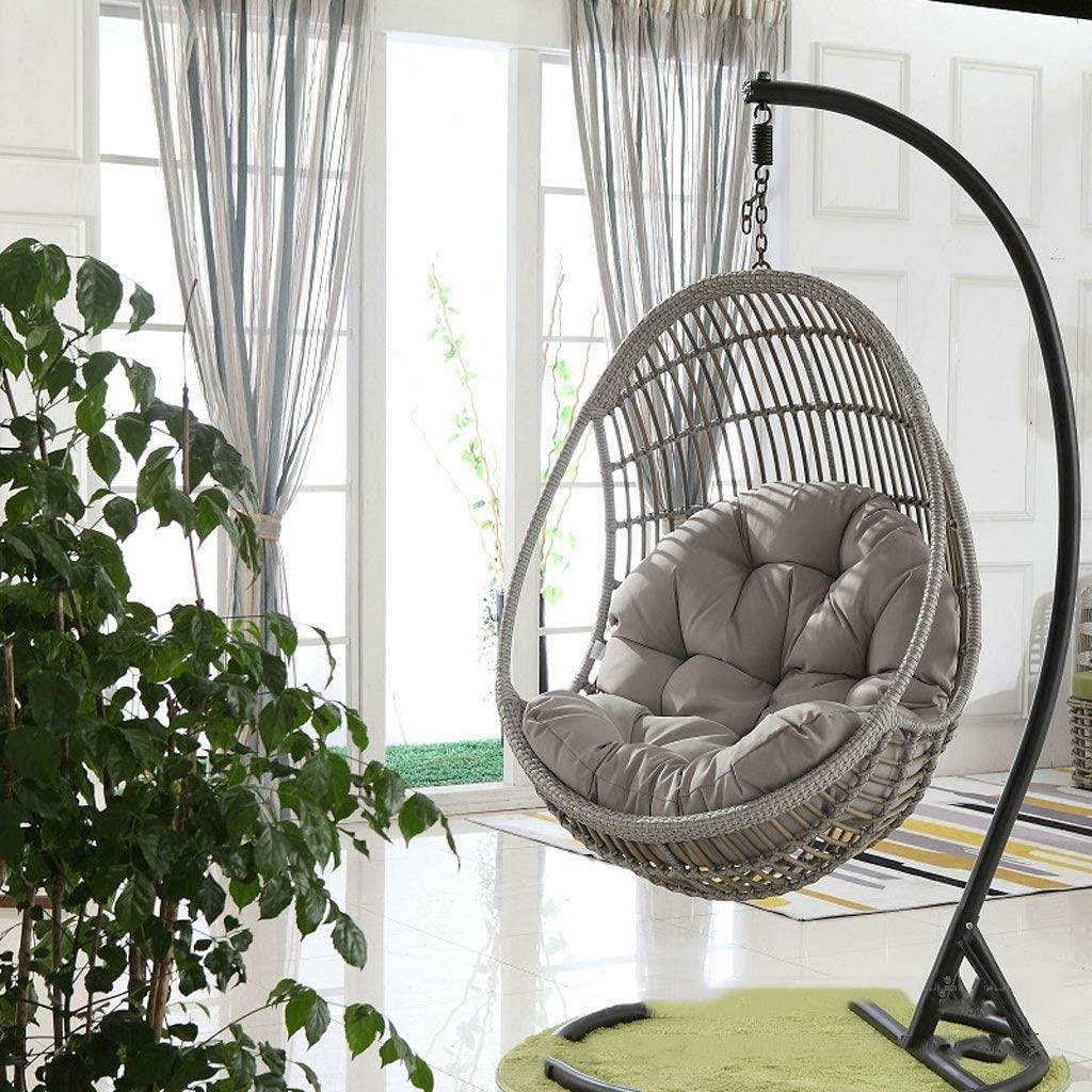 KWEE Thickened Swing Hanging Basket Chair Cushion - Premium Egg Hammock Seat Pad for Outdoor Patio, Garden, Balcony - Water-Resistant Gray Hanging Chair Cushion (Perfect for Relaxing, Reading & Sunbathing)