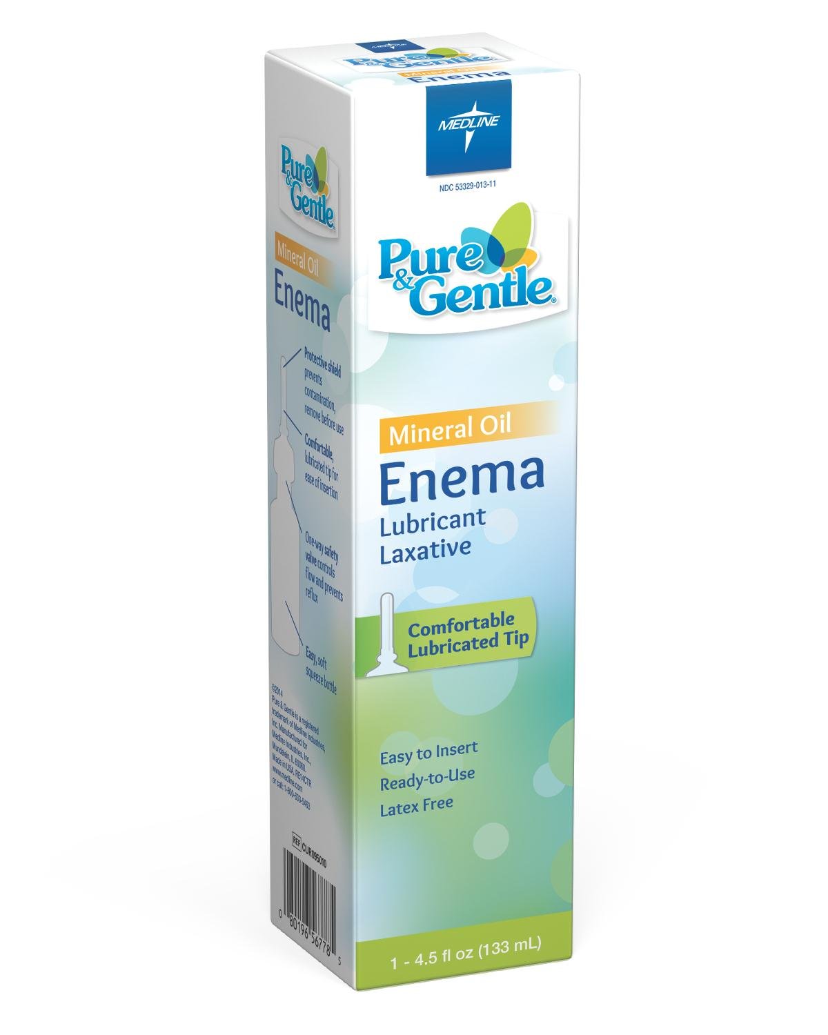 Medline Pure & Gentle Mineral Oil Enema - 4.5 oz Disposable Bottles (Pack of 24) | Constipation Relief & Bowel Prep Solution for Adults & Seniors | Home Healthcare & Medical Use