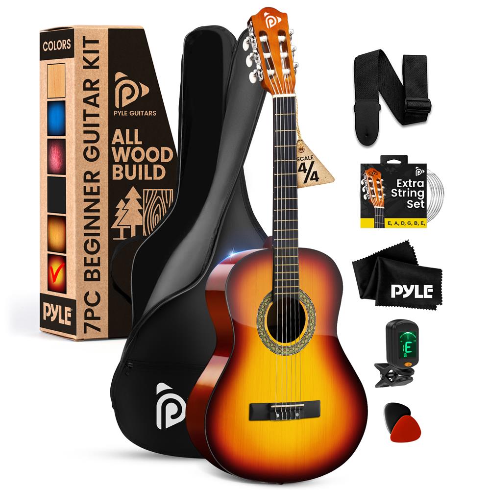 Classic Acoustic Guitar Kit for Beginners - Full Starter Set with Tuner, Strap, Picks & Case - Perfect for Learning, Practice & Performances