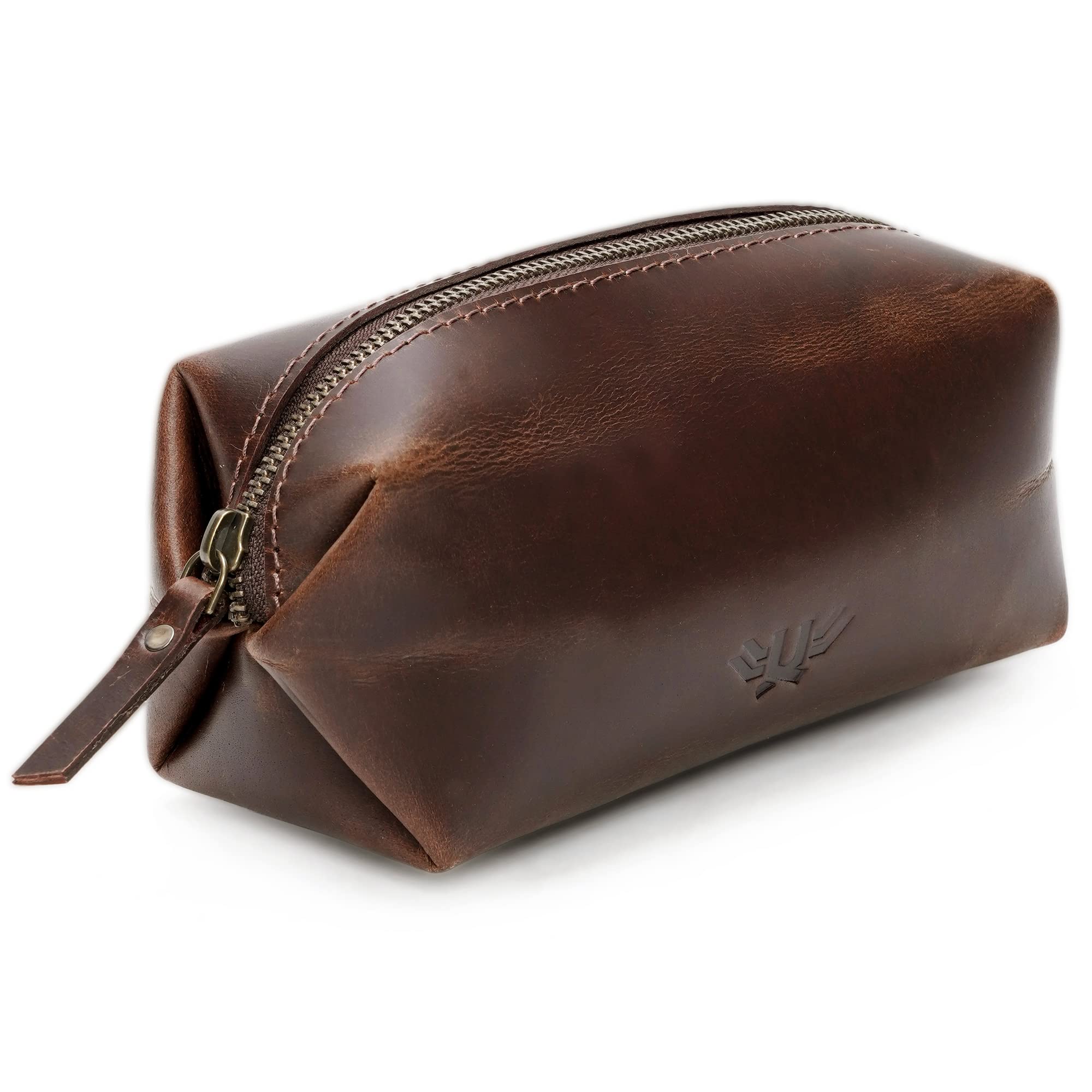 LUXEORIA Genuine Leather Toiletry Bag for Men & Women - Handmade Premium Leather Dopp Kit, Shaving Bag & Cosmetic Organizer - Perfect for Travel, Gym & Daily Essentials | Durable & Stylish Design