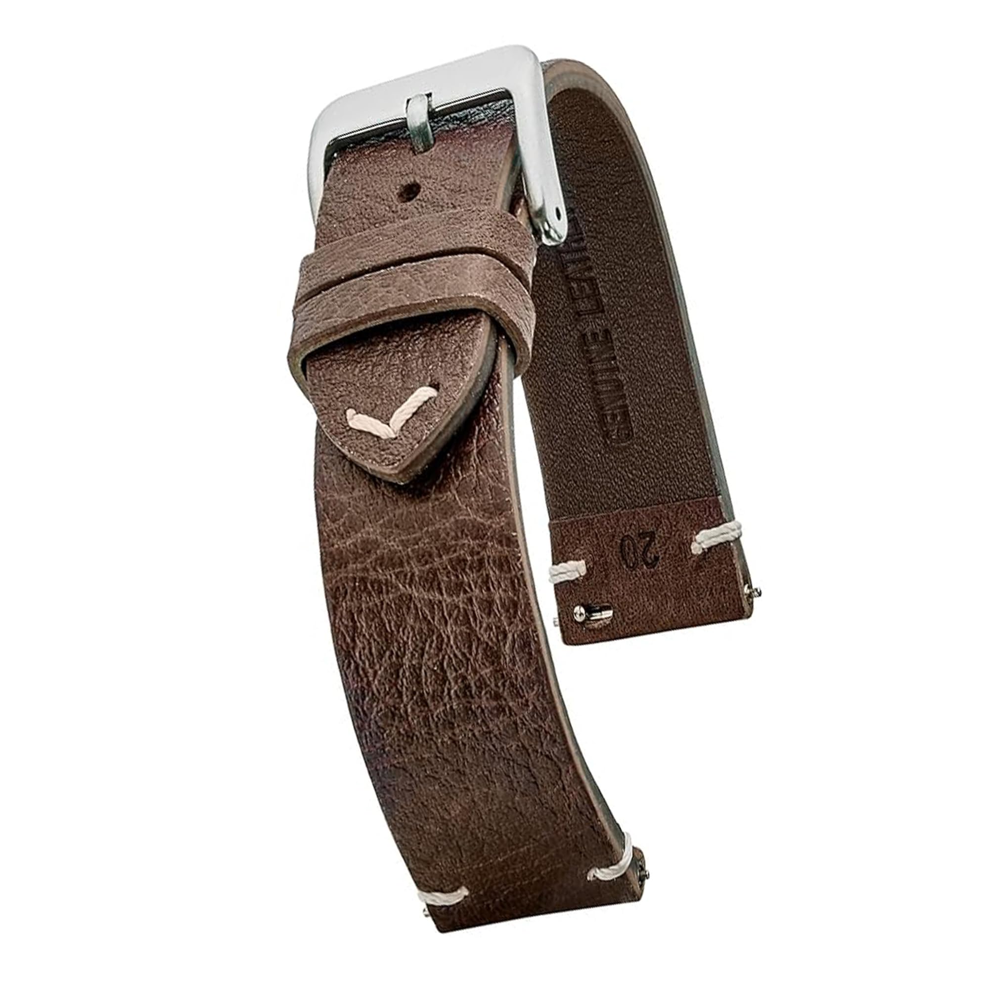 Vintage Leather Watch Strap - Quick Release, Full Grain for Men & Women | Smart & Traditional Watches | Casual & Formal Wear