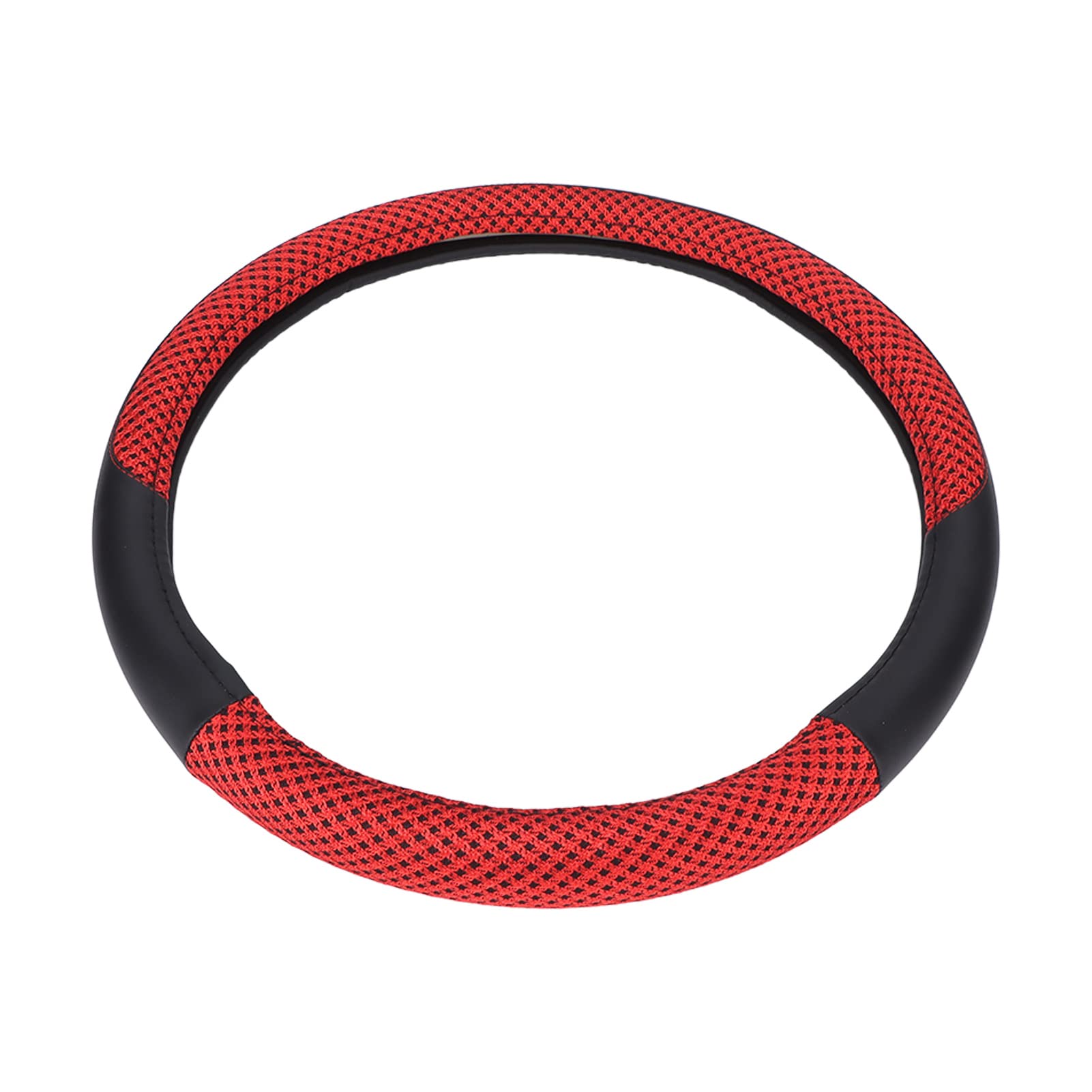 Breathable Ice Silk Car Steering Wheel Cover - Comfortable Touch for 14.5-15in Diameter (Red) | Perfect for Summer Driving & Heat Protection