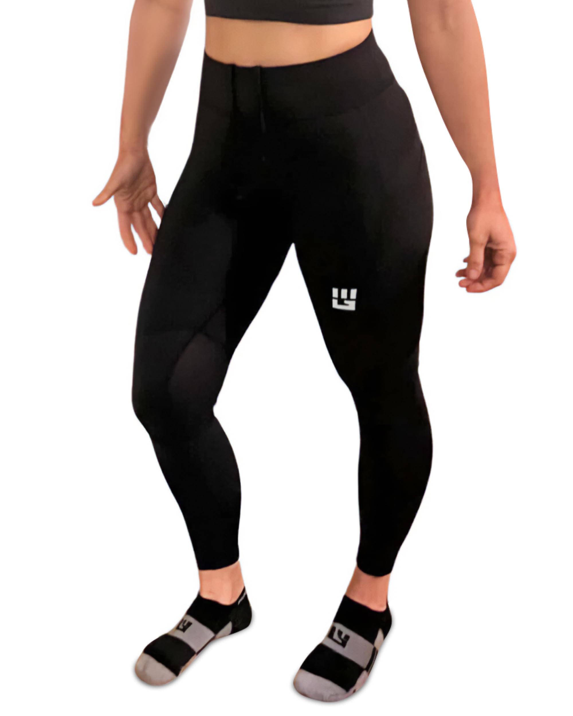 Women's High Waist Compression Leggings with Pockets - Yoga Workout Running Pants, Tummy Control Fitness Leggings with Drawstring for Gym, Pilates & Everyday Wear