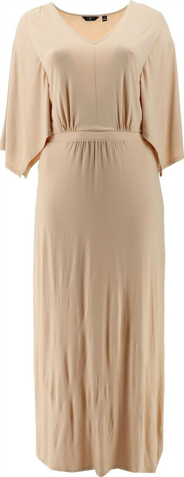 Giuliana G EcoLuxe Knit Dress in Sand Color - Sustainable Women's Fashion | Perfect for Casual Outings, Office Wear & Special Occasions