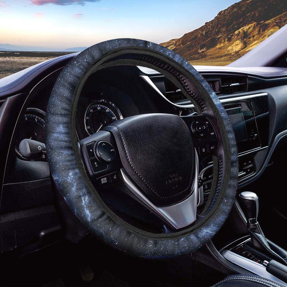 Dremagia Galaxy Space Car Steering Wheel Cover - Breathable, Non-Slip, Sweat Absorption Steering Wheel Protector for Men & Women - Perfect for Daily Commute, Road Trips & Hot Weather Driving