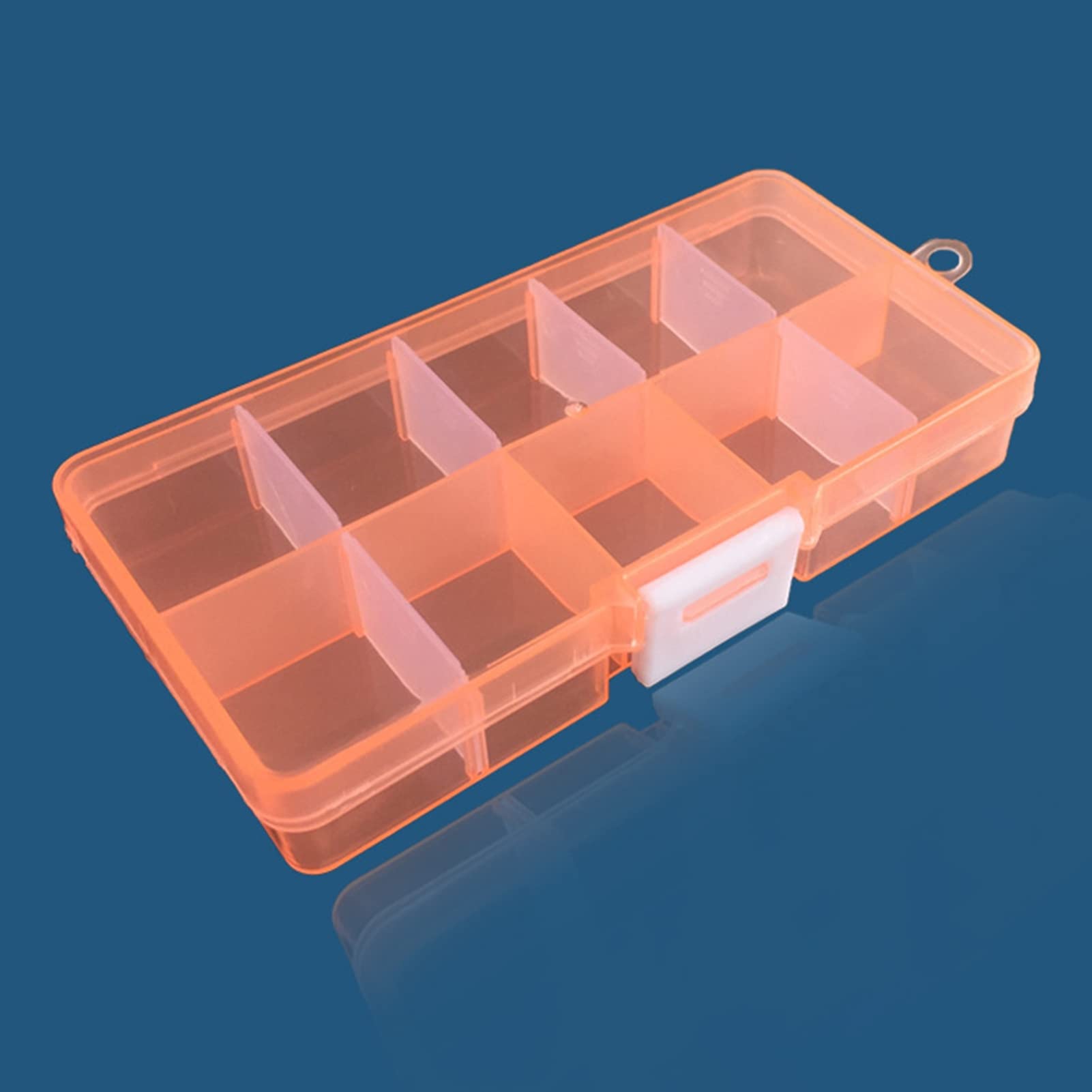 10 Grids Clear Plastic Organizer Box with Adjustable Dividers - Jewelry Storage Container for Beads, DIY Crafts, Fishing Tackles | Portable Clear Storage Box for Home, Office & Travel Organization