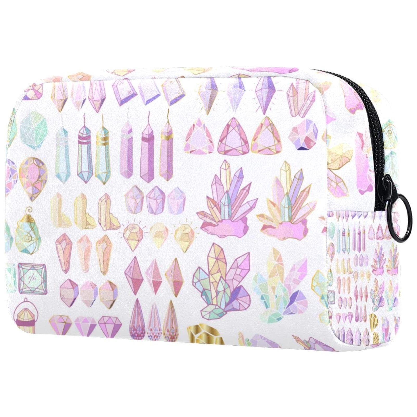 Golden Crystal Cosmetic Bag for Women - Large Travel Makeup Pouch with Zipper | Perfect for Toiletries & Organizing