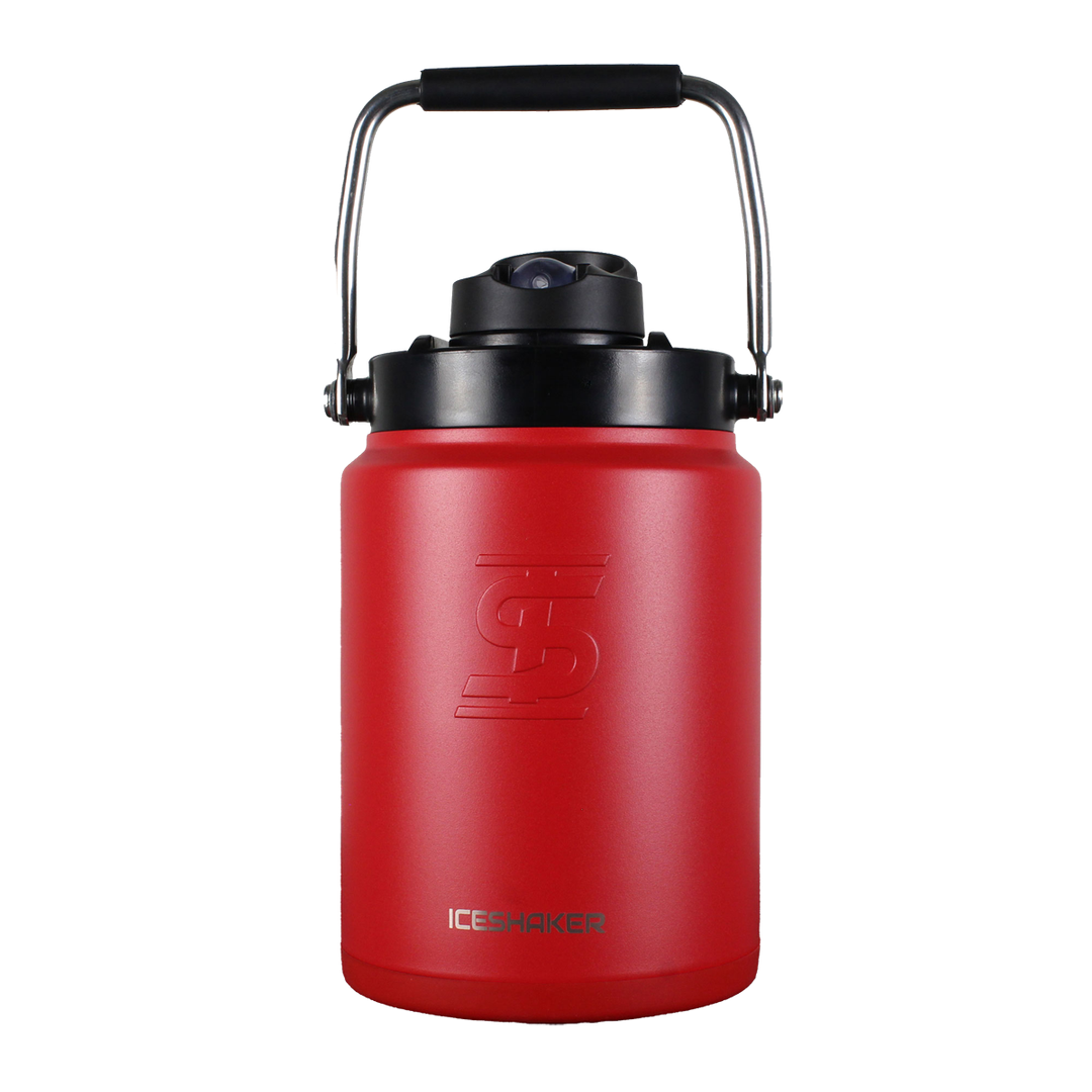 Custom Half Gallon Water Jug with Non-Slip Silicone Base - Red - Perfect for Gym, Hiking, Camping & Outdoor Activities