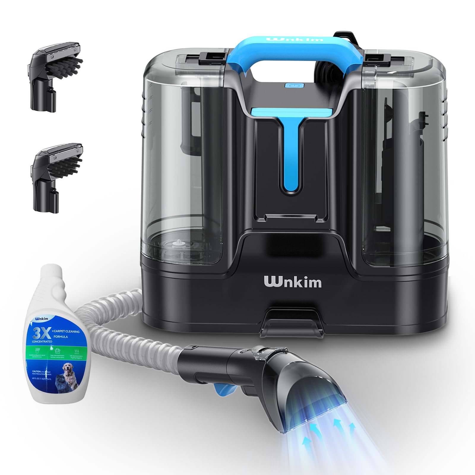 Wnkim 16500Pa Powerful Carpet & Upholstery Cleaner Machine - Portable Deep Cleaner with Strong Suction for Carpets, Couches, Car Seats & Stairs - Self-Cleaning Stain Remover for Home, Office & Pet Hair Removal