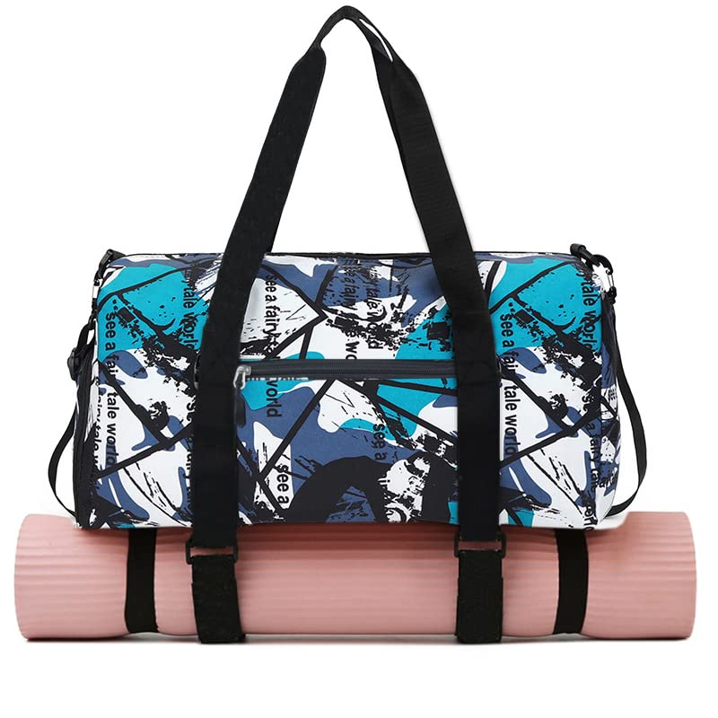 ELDA Large Yoga Mat Tote Bag with Wet Pocket & Shoe Compartment - Premium Yoga Gym Bag for Women, Travel Yoga Mat Carrier - Perfect for Yoga Classes, Gym Workouts & Beach Trips