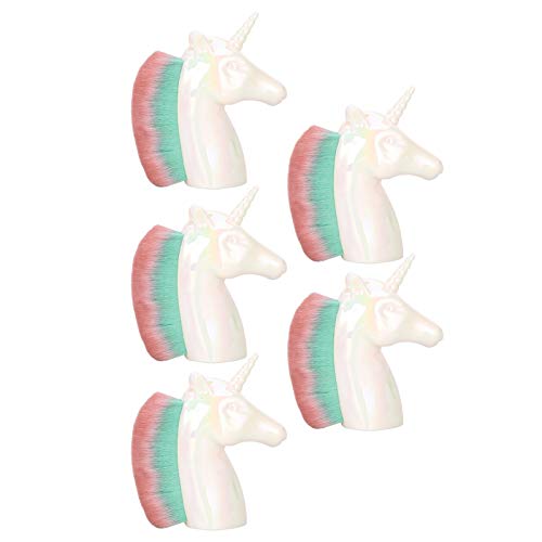5PCS Professional Nail Dust Removal Brushes - Ergonomic Manicure Tools for DIY Nail Art, Soft Multi-Function Cleaning Brushes (Brown & Green) - Perfect for Salon, Home Nail Care & Professional Nail Technicians