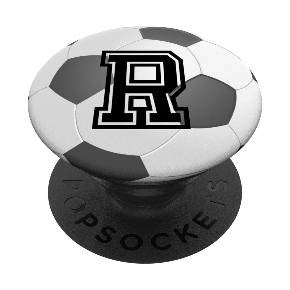Soccer Futbol Ball Letter R Initial Grip | Swappable PopGrip for Phones & Tablets | Perfect Soccer Gifts for Fans & Players
