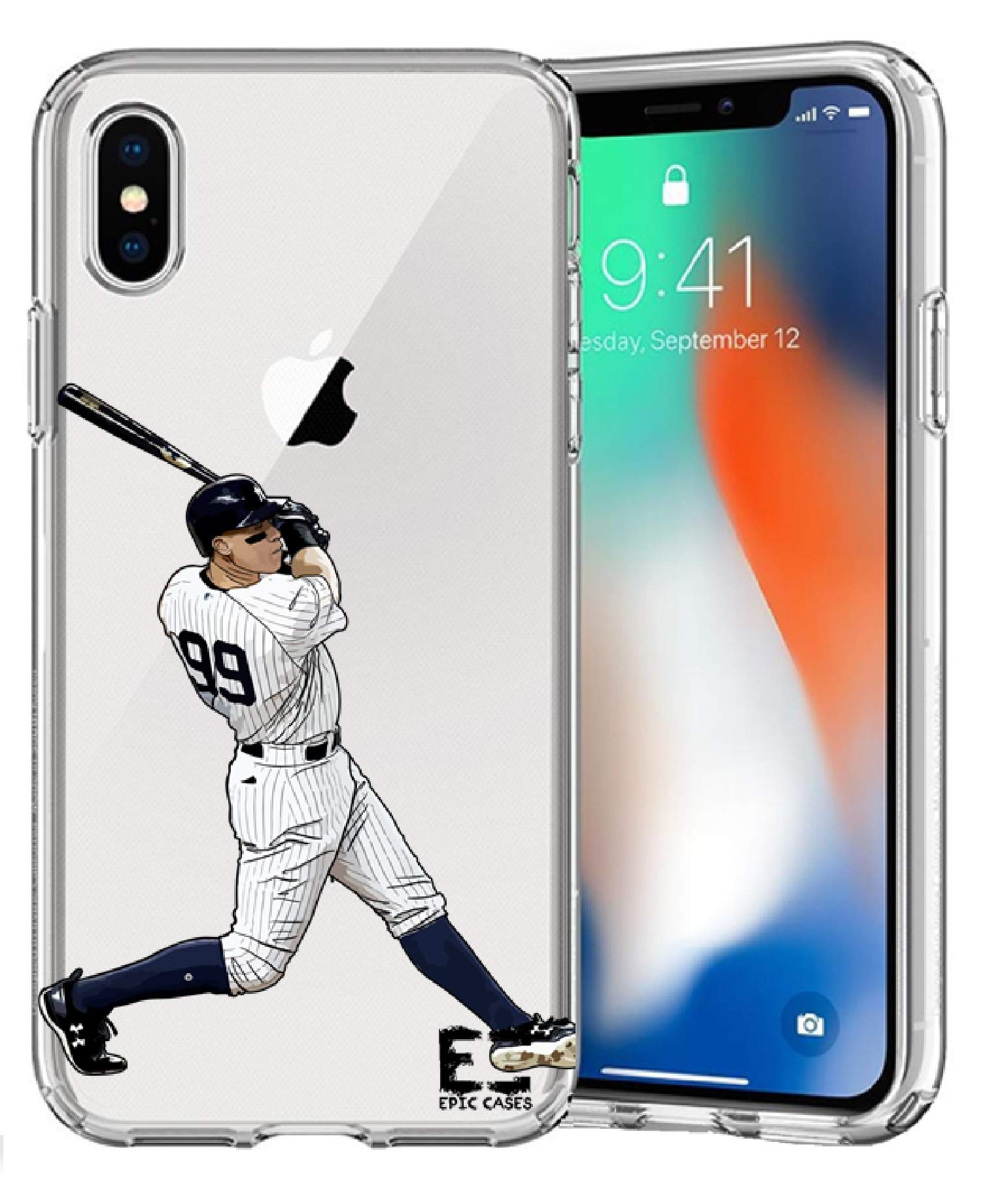 Epic Cases iPhone 6/6S/7/8 Ultra Slim Crystal Clear Baseball Series Soft TPU Case - Aaron All Rise Judge Design | Protective Cover for Everyday Use & Sports Fans