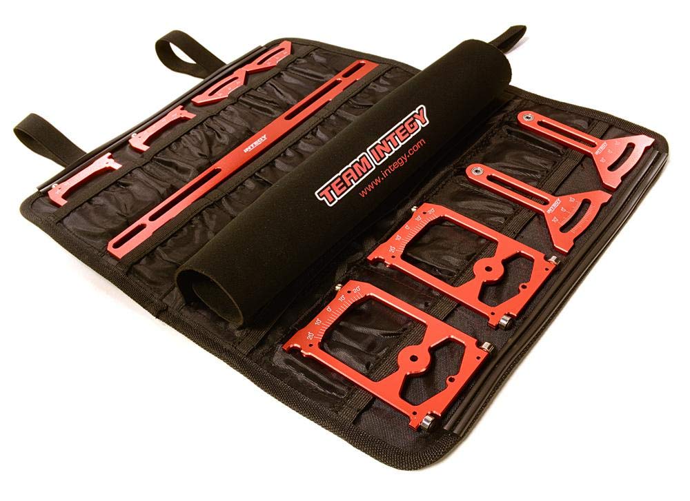 Integy RC Model C26395RED Professional Setup Station System for 1/10 Scale Touring & Drift Cars - Perfect for RC Racing, Maintenance, and Performance Tuning