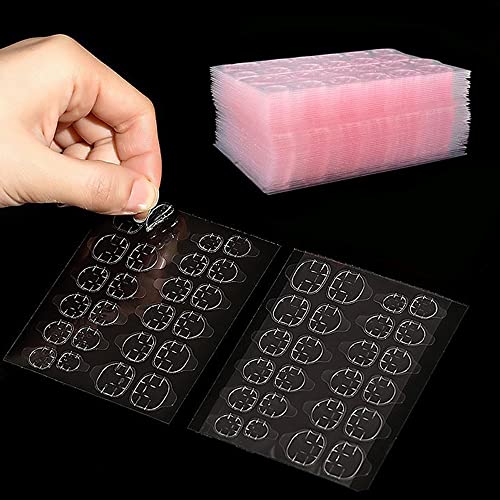 Double Sided Nail Glue Stickers for Press On Nails - 100pcs Waterproof Breathable False Nail Adhesive Tabs (Pink) | Perfect for Salon, Home Manicures & Nail Art