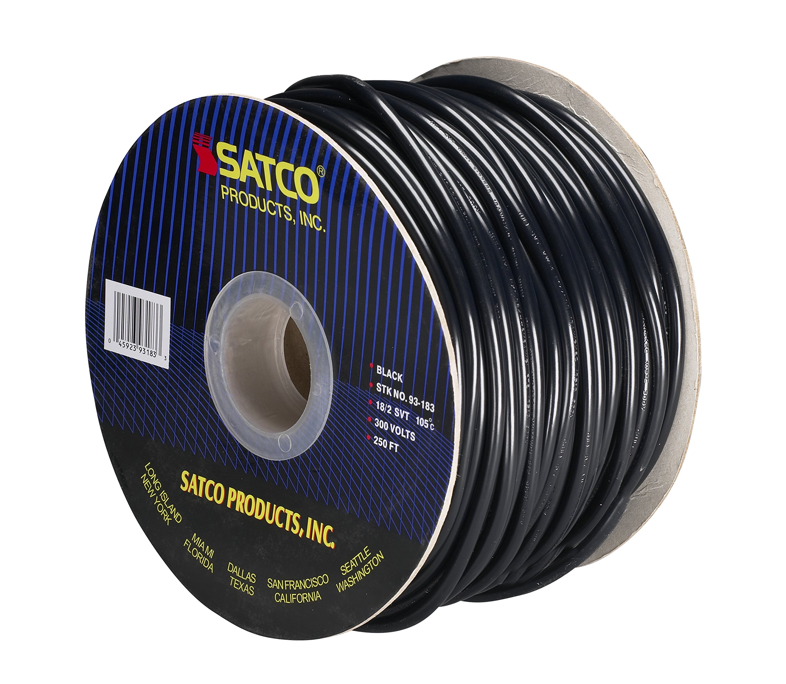 Satco 93-183 Bulk Wire - 18 AWG, 3 Conductor, 1000ft Spool, White - Perfect for Home Electrical Wiring, DIY Projects, and Commercial Installations
