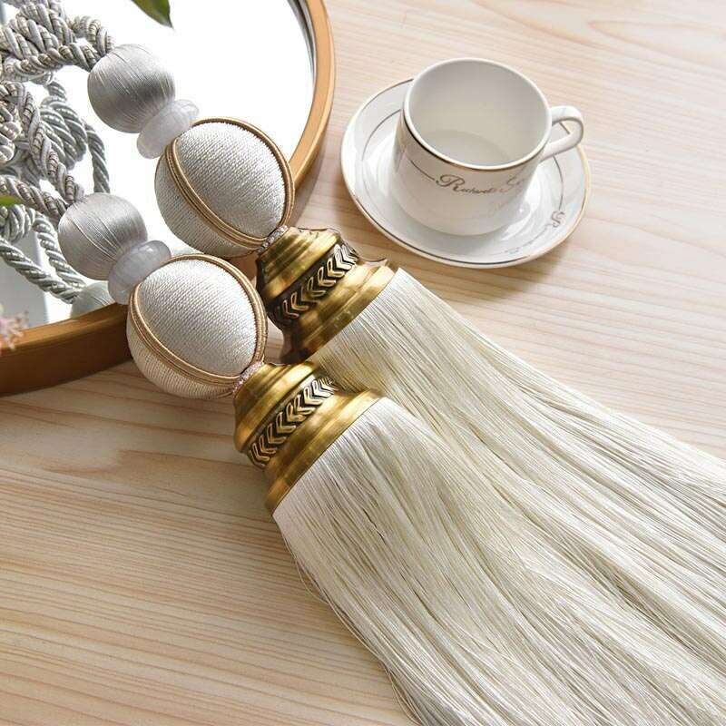 Luxury Fringe Tiebacks for Curtains - Elegant Detailed Home Decor for Living Room, Bedroom & Windows