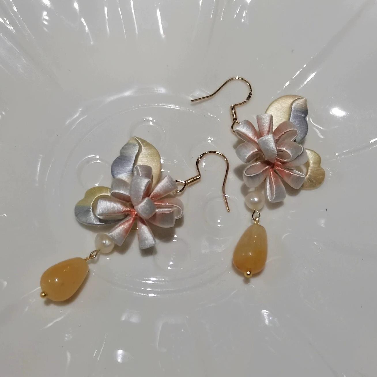 Exquisite Butterfly & Flower Silk Earrings - Handcrafted Chanhua Jewelry for Women | Elegant Accessories for Weddings, Parties & Special Occasions