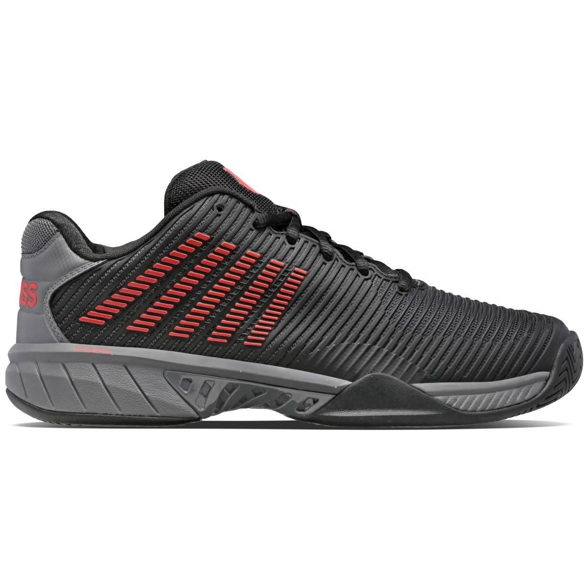 K Swiss Hypercourt Express 2 Men's Tennis Shoes - Black/Grey/Orange | Lightweight & Durable Court Shoes for Men | Perfect for Tennis, Pickleball & Casual Wear