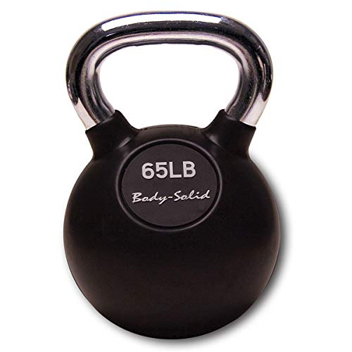 Body-Solid Rubber Coated Kettlebells with Chrome Handle - Premium Weight Training & Core Workout Equipment for Home Gym, CrossFit, and Functional Fitness