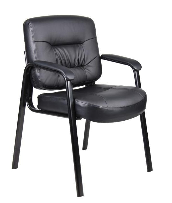 Premium Boss Executive Mid Back LeatherPlus Guest Chair B7509 - Ergonomic Office Chair for Comfortable Seating in Conference Rooms & Reception Areas