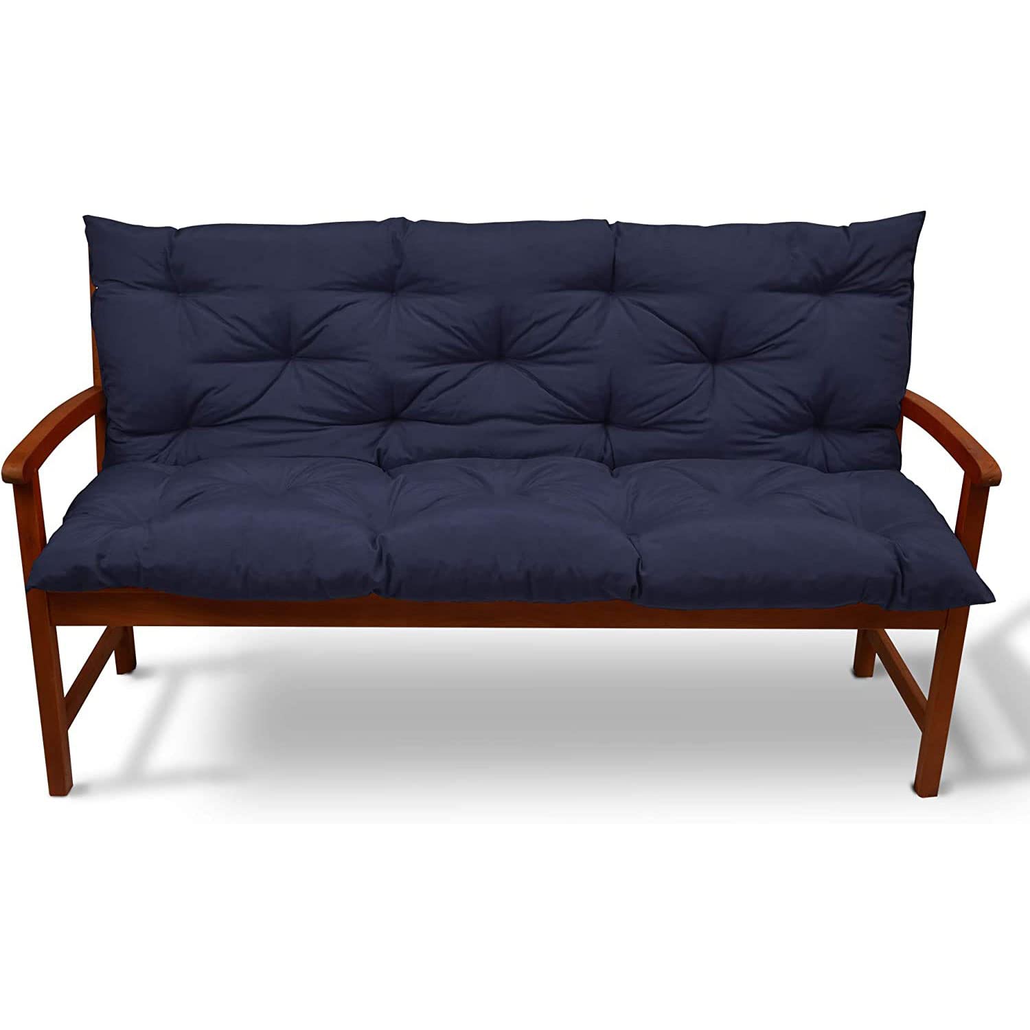 Waterproof Outdoor Bench Cushion with Backrest - 40 x 60 Inch Navy Blue Patio Seat Pad for 2-3 Seater, Durable Replacement Cushion for Porch Swing, Garden Bench, Deck & Outdoor Furniture - Perfect for Backyard, Poolside & Patio Relaxation