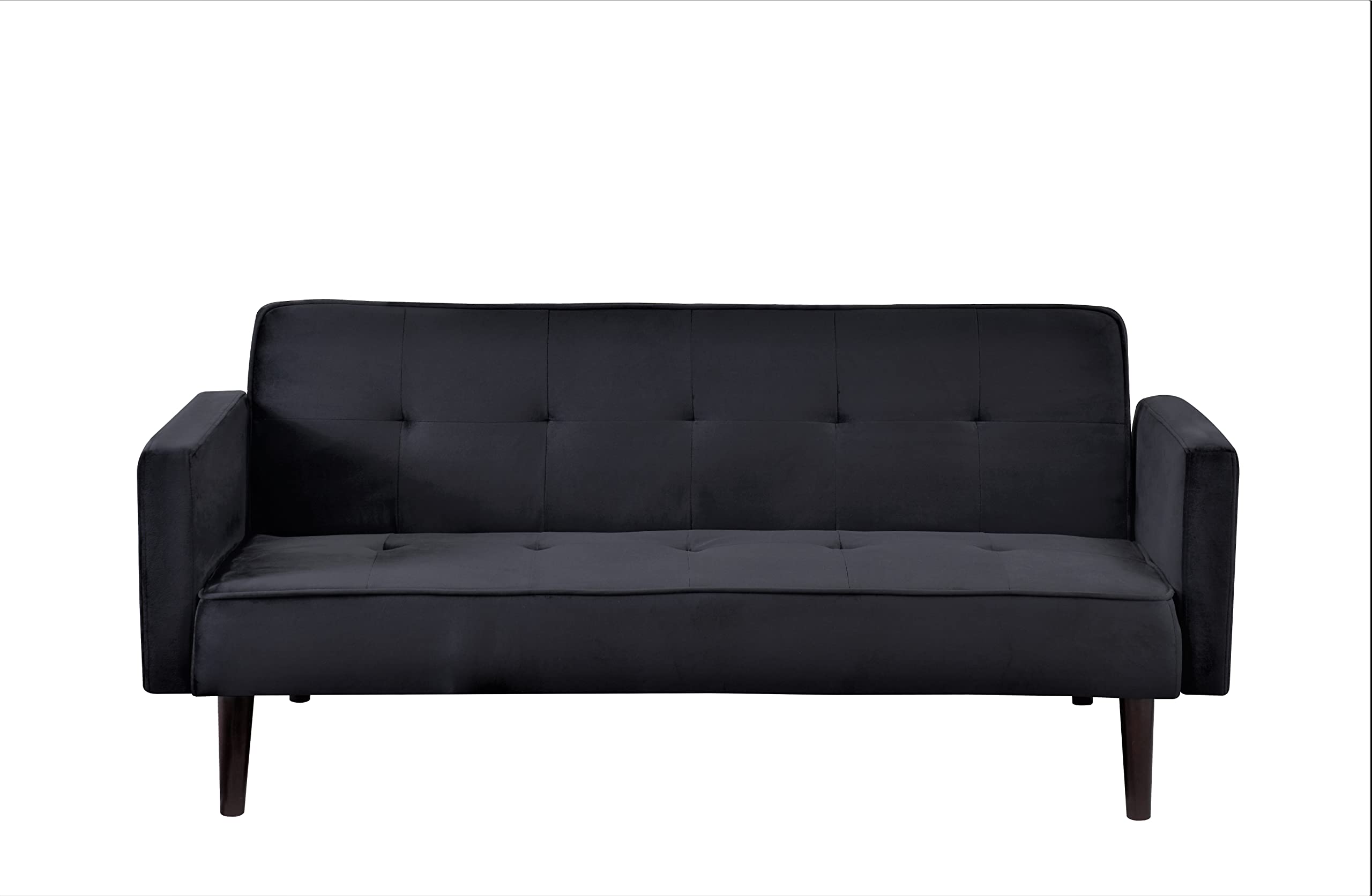 Velvet Upholstered Convertible Folding Futon Sofa Bed - 72