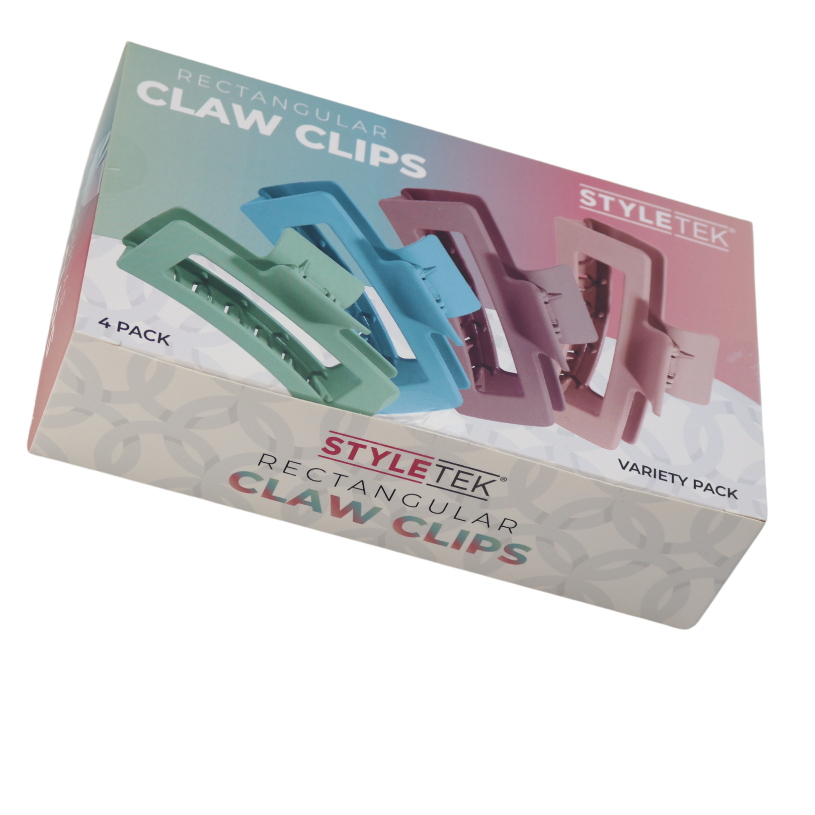 StyleTek XL Rectangular Claw Hair Clips - 4 Pack Set for Women, Strong Hold Hair Accessories for Thick Hair - Perfect for Ponytails, Buns & Everyday Hairstyles