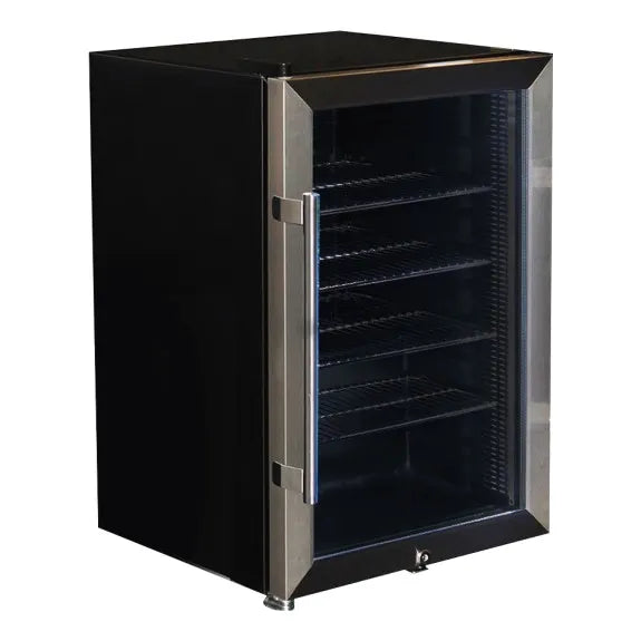 Heller 70L Undercounter Glass Door Refrigerator - Compact Beverage Cooler for Kitchen, Bar, Office & Home Use - HBC70