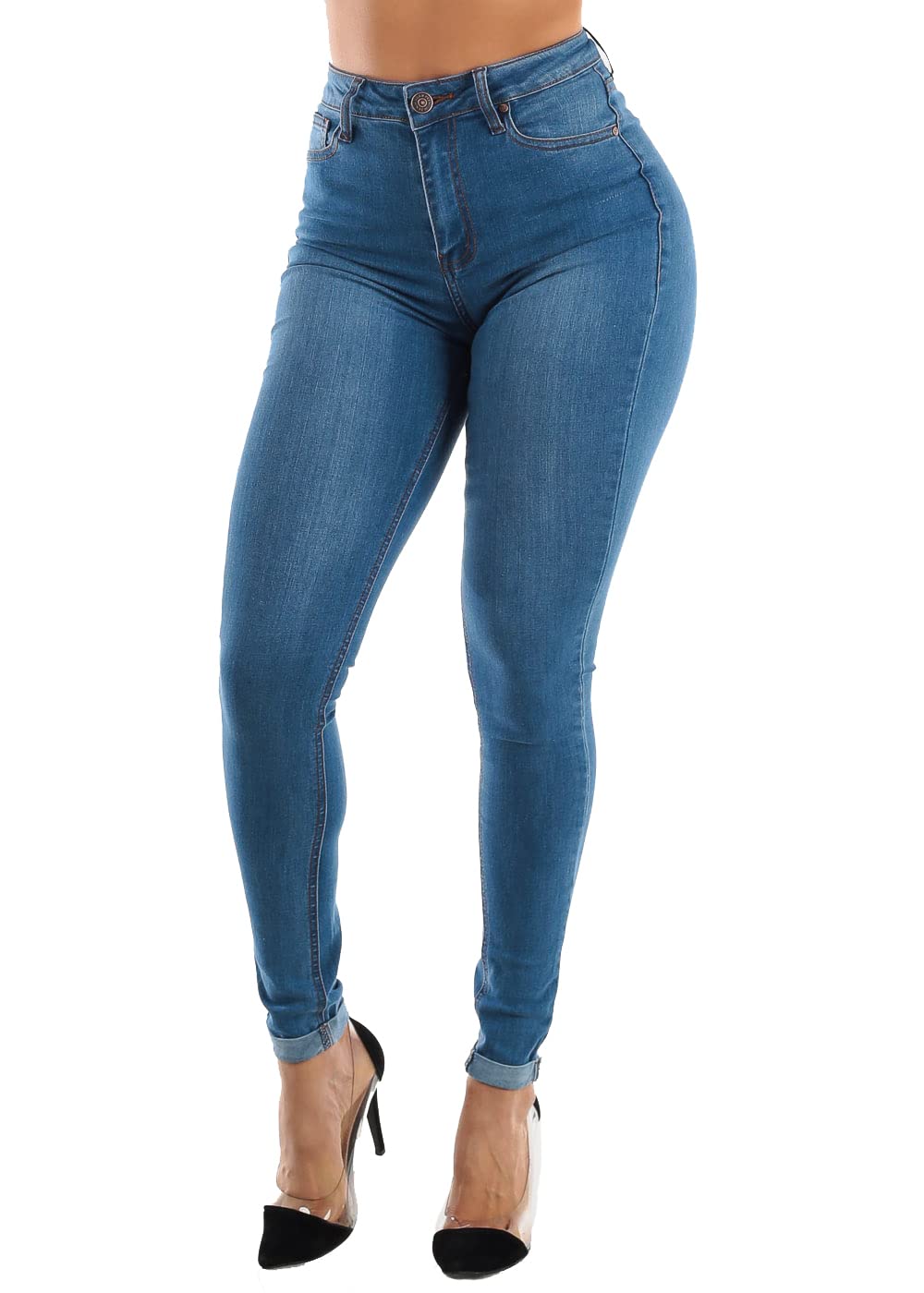 Moda Xpress Women's Ultra High Waisted Skinny Jeans - Stretch Denim Slim Fit Pants for Everyday Wear & Night Out