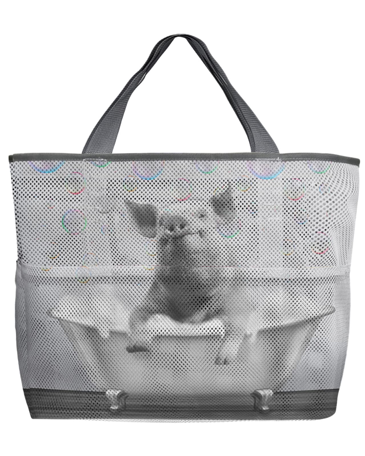 60L Oversized Mesh Beach Tote Bag - Quick Dry Swim Bag with Pockets, Foldable & Lightweight (24