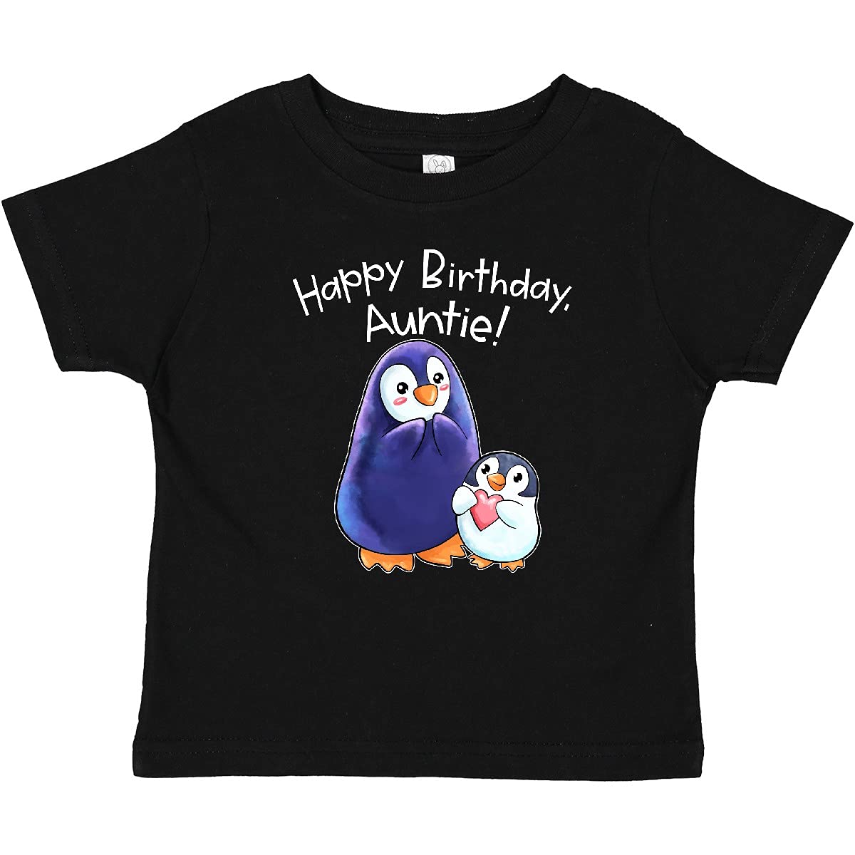 Inktastic Happy Birthday Auntie Cute Penguins Baby T-Shirt - Soft Cotton Birthday Gift for Niece or Nephew - Perfect for Birthday Parties & Family Celebrations