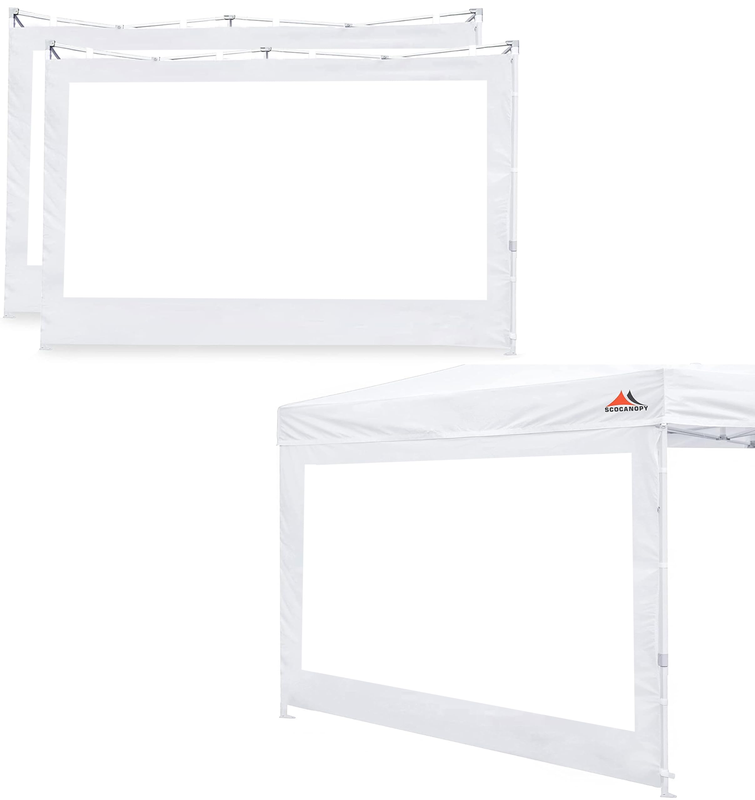 12x12 Canopy Clear Window Sidewalls - 3 Pack White Sunwalls for Outdoor Events, Picnics & Market Stalls | Durable & Weather-Resistant