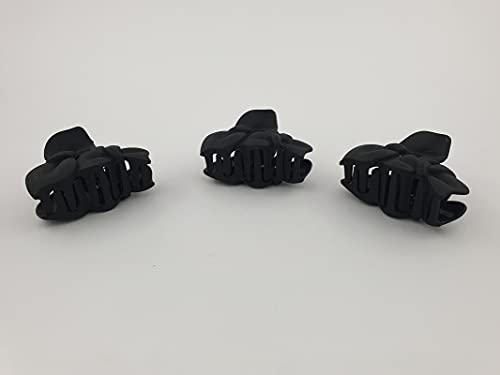 Dhavesai M.T Black Plastic Hair Clutch for Women - Medium Size Trendy Hair Clip & Hair Claw (Pack of 6) - Perfect for Ponytails, Buns & Everyday Hairstyles