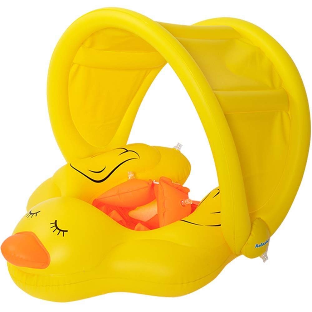 Eummit Inflatable Baby Pool Float with Removable Sun Canopy & Safety Seat - Spring Baby Swimming Floats for Indoor & Outdoor Use | Perfect for Backyard Pools, Beach Trips, and Family Water Play